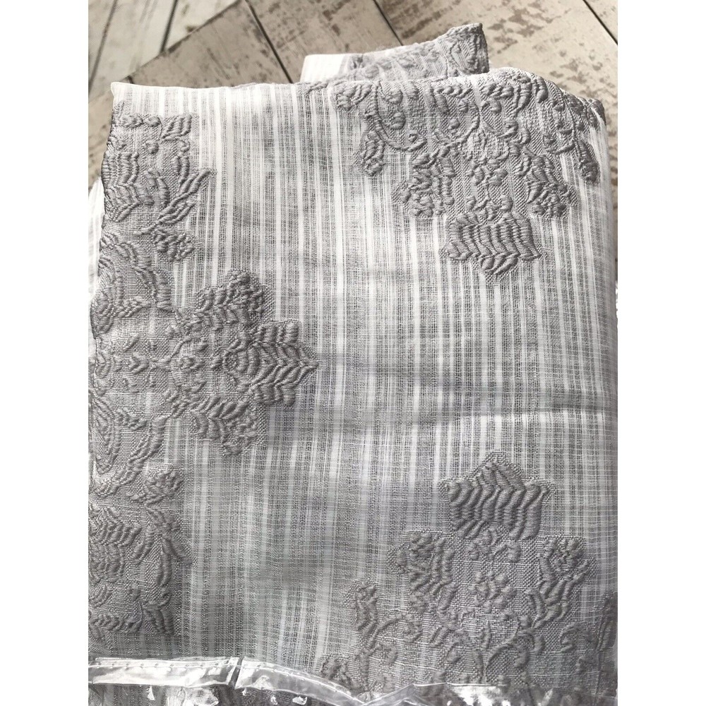 New Felicity Sheer Rod Pocket Panel Set 2 one 84” L One 108” L X 50” W Gray - Picture 3 of 3